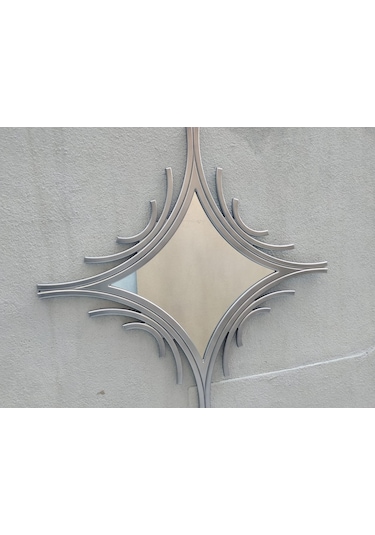 Ayna Cnc Model Mdf Kesim Modern Tarz Estetik Çizgi Parlak Gümüş