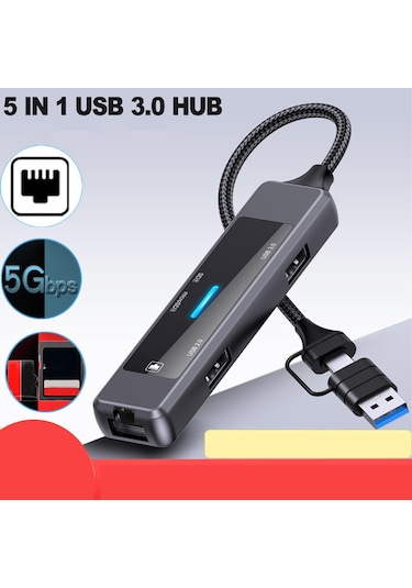 Suntek 5 In 1 Usb C Hub Klavye Dizüstü Flash Sürücü Için