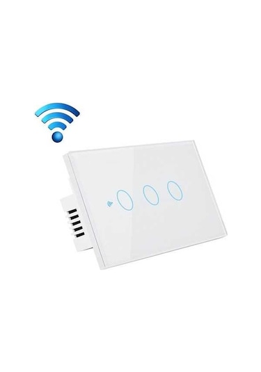 Pazly Tc120 Akıllı Işık Anahtarı - Cam Dokunmatik Panel - Wifi - Alexa Echo & Google Home Destekli - Beyaz
