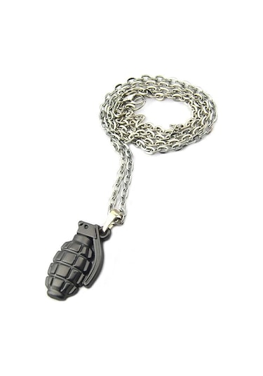 El Bombası - Grenade - Kolye - Mat Siyah Altın