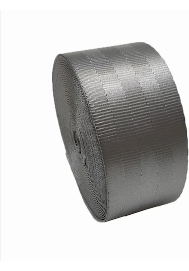 Renkli Emniyet Kemeri Şeritli 6 Metre 2 Kemer İçin Gri