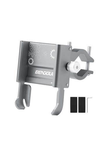 Bengguo-al Alaşım Bisiklet Cep Telefonu Tutucu Scooter Dönebilen,y28006t-2 Gri