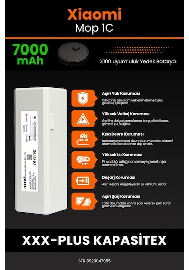 Xiaomi Mi Vacuum Mop 1c Uyumlu 7000.mah Batarya