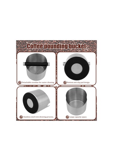 Kahve Knock Box Paslanmaz Çelik Espresso Knock Box Kaymaz Kahve