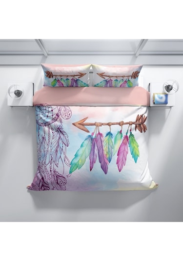 Cattleya Sleep 3D Pamuk Saten Çift Kişilik Nevresim Takımı