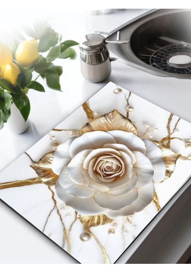 Full House&garden Nem Geçirmez 50x40 Cm Emici Bulaşık Kurutma Paspası 427115195 Beyaz