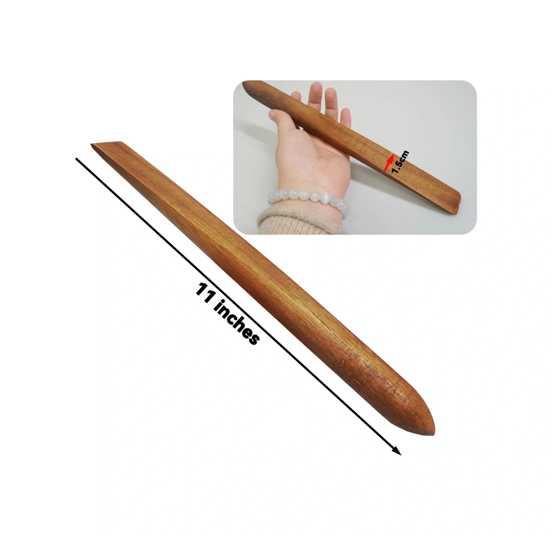 Yuntech01 28 Cm Akasya Ahşap Hamur Karıştırıcı - Ev Fırın Ve Kamp Mutfakları İçin Dayanıklı, Smooth Yuvarlak Ve Düz Uçlu Pastane Gereci Ahşap Rengi