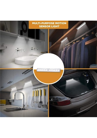 Monozone Kablosuz Led Gece Lambası 40cm Hareket Sensörlü