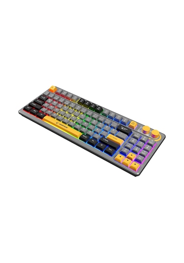 Rampage Cyclone Gri/siyah/sarı Usb Rgb Aydınlatmalı Q Compact Membrane Gaming Oyuncu Klavye