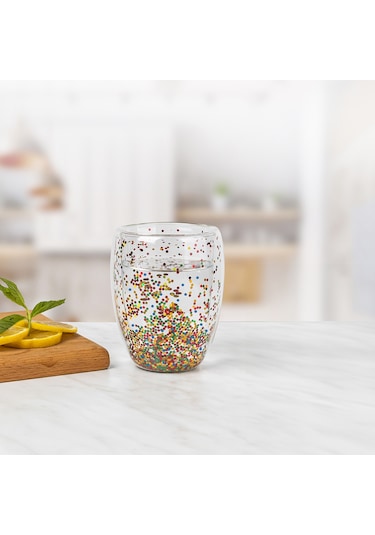 Glass In Love Çift Cidarlı Bardak - Simli