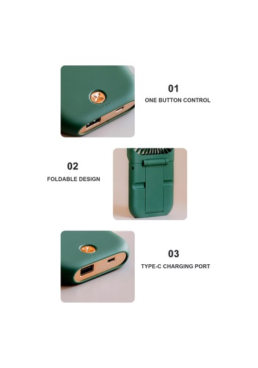 Ranyeek Kolaysağlanabilir Boyun Bağlı Usb Şarjlı Folding Fan - 3 Hızlı, 180 Ayar, Telefon Tutucu Ve Power Bank Özellikli Taşınabilir Soğutucu