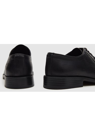 Ds Damat Siyah Desenli Klasik Deri Ayakkabi 1hf099551081m