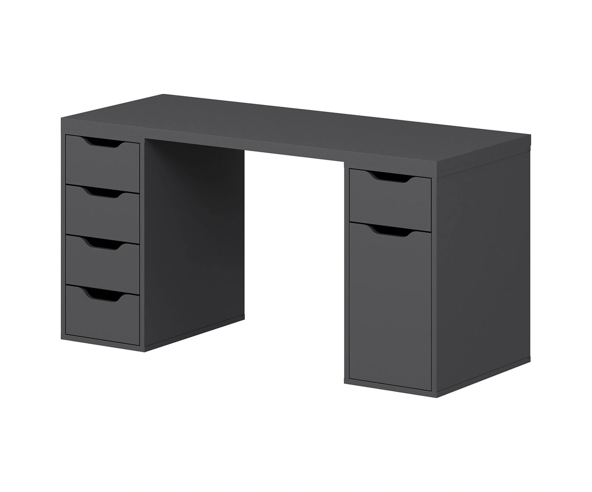 Alen 150 Cm 5 Çekmeceli Dolaplı Çalışma & Oyuncu Masası - Antrasit Siyah