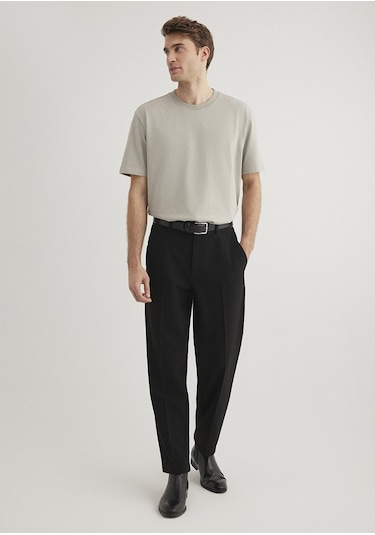 Mavi - Bisiklet Yaka Gri Basic Tişört 0611596-70100 Gri