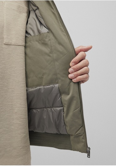 Mavi - Dik Yaka Yeşil Bomber Ceket 0110465-85485 Yeşil