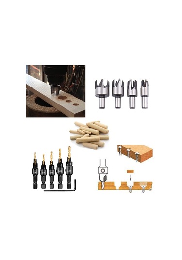 Maiyame Ahşap İşleme İçin Titan Kaplı Altıgen Saplı 6 Parça Delik Seti - Tüp Ve Düz Uçlu Delicilerle Dayanıklı Ahşap Delme Aracı