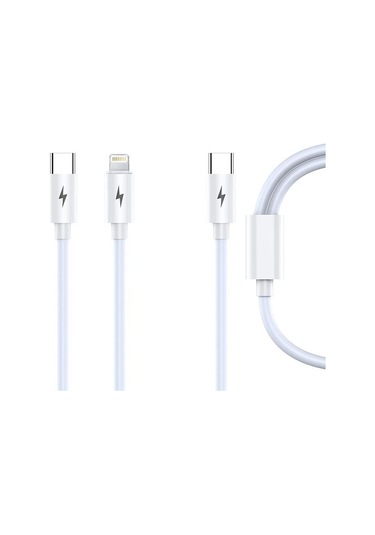 Bn94 iPhone Uyumlu Lightning Ve Type-c 2in1 Kablo Pd 5 Amper Hızlı Şarj