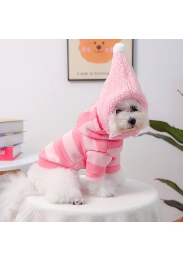 Elmpaly Küçük Köpekler İçin Çift Katlı Polar Astarlı Sarı Kış Şapkası