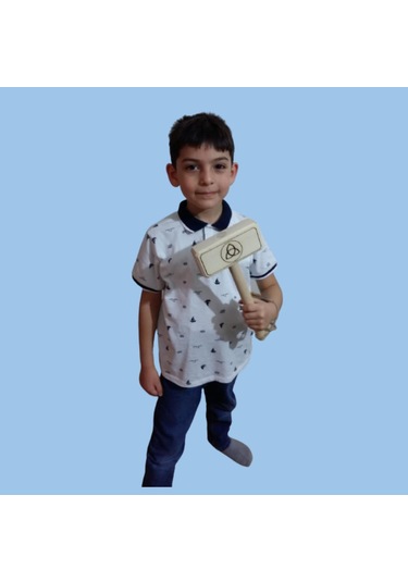 Kaptan Türkiye Maskesi Kalkanı Kılıcı ve Ahşap Thor  Çekiç