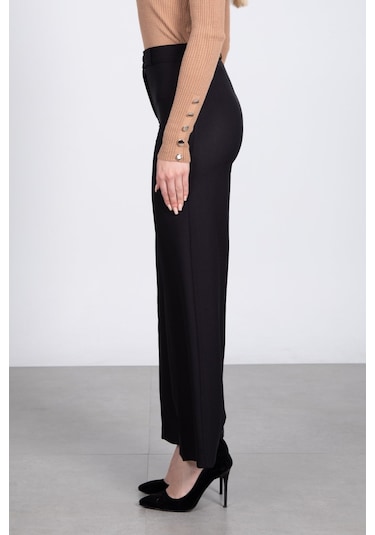 Palazzo Pantolon - Siyah-Siyah