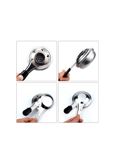 Yuntech01 2'li Mini Çelik Alkol Ocağı - Ev Ve Dış Mekan İçin, Fondue/hotpot Isıtıcı, Plastik Isıya Dayanıklı Kollu, 16cm, Taşınabilir Gümüş