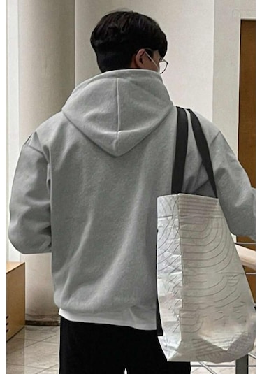Oksit Yeah Square Ön Baskılı Pamuklu Erkek Sweatshirt 001