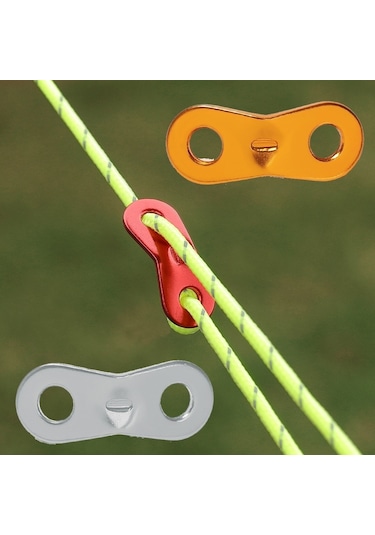 10 Adet Açık Kamp Alüminyum Alaşımlı Dürbün Rüzgar Halatı Toka Gölgelik Çadır Çekme Halatı Durdurma Ayar Parçası Gümüş