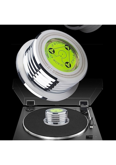 Pazly Vinil Plak Sabitleyici - Titreşim Önleyici, 50hz Balonlu Hız Göstergeli, Ses Kalitesini Yükseltir