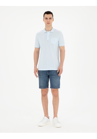 Pierre Cardin Erkek Buz Mavisi Tişört Basic 50280753-vr095 Buz Mavi