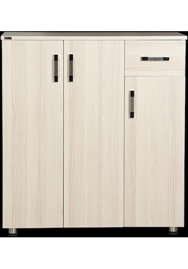 Ayakkabılık Beyaz Çok Amaç Model Parlak Akçaağaç Hard suntalem Demonte 5raf 1çekmece El Yapım Açık Kahverengi