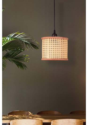 Istanbul Serisi Riva Hazeran Avize Sarkıt 19cm Ahşap