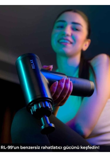 Relax 4 Başlıklı Titreşimli Sporcu Şarjlı Masaj Tabancası - Siyah