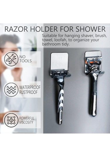 Besthome1 4'lü Paslanmaz Çelik Tıraş Bıçağı Askısı - Su Geçirmez, Non-yapışkanlı, Banyo & Mutfak Organizasyonu Diğer Diğer