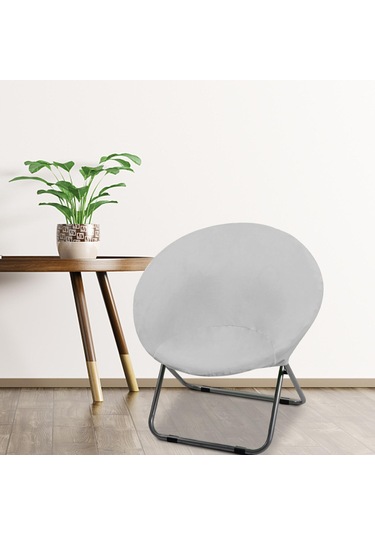 Suntek Yuvarlak Tabak Sandalye Kılıfı Yumuşak Yıkanabilir Gri