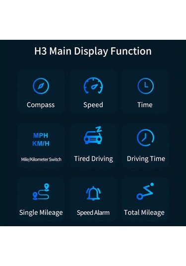 Aubyhe Araçlar İçin Gps+bds Çift Modlu Yükselişli Görünüm Ekranı - Hız, Zaman, Yön, Mesafe, Alarm Ve Yorgunluk Uyarısı Fonksiyonları