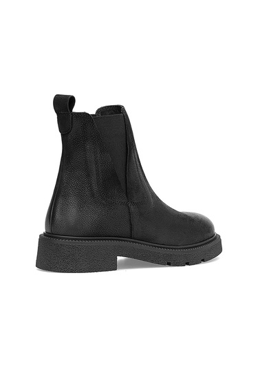 Mammamia D25kb-8335 Kadın Hakiki Nubuk Deri Chelsea Bot Siyah Siyah
