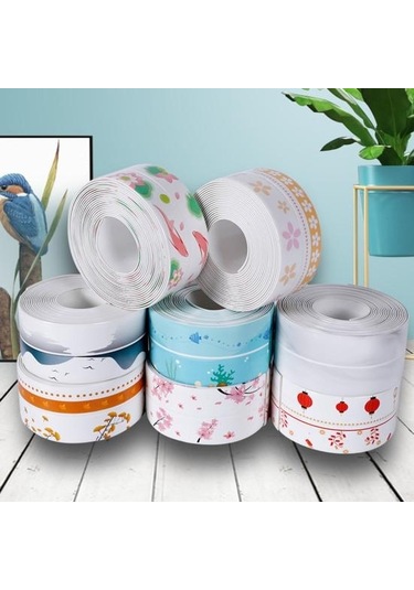 Banyo Su Geçirmez Dikişler Kendinden Yapışkanlı Büyük Yapışkanlık Sızdırmazlık Bandı Banyo Küveti Sızdırmazlık Şeridi Mutfak D