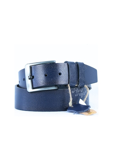 Hakiki Manda Derisi Erkek Kemer 4,5cm Lacivert Kot Pantolon Kemer Lacivert