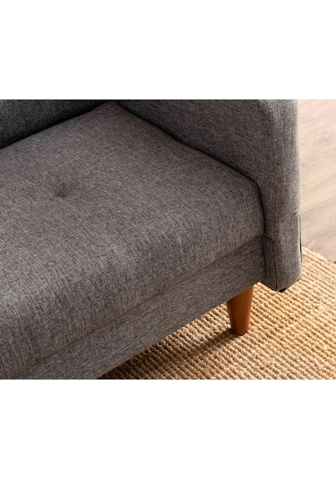 Pafu Hiko Üçlü Yataklı Koltuk - Açık Gri Keten Açık Gri