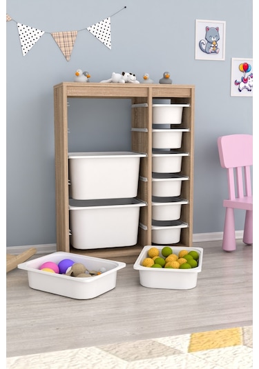 Cosmo Xs Çok Amaçlı 10 Sepetli Mutfak Banyo Kiler Dolabı Beyaz