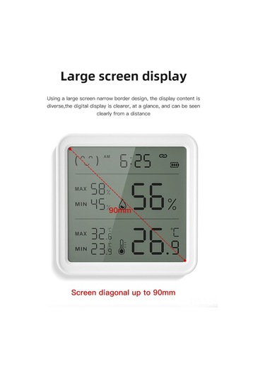 Maiyame Beyaz Bluetooth Isı Ve Nem Sensörü - Akıllı Otomasyon, Arka Işık, Uzak Erişim İçin Gateway Gereklidir - Aaa Pil Pil Yok