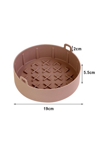 Symbee Hava Fritözü Silikon Izgara Tabağı - Çok Fonksiyonlu Gri Dalgalı Kare Yemek Pişirme Matı Çok Renkli