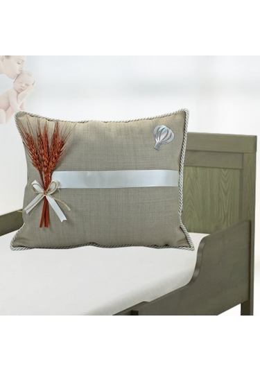 Süslebabypartystore Kuru Çiçek Tanzimli, Jüt Kumaş Takı Yastığı Çok Renkli