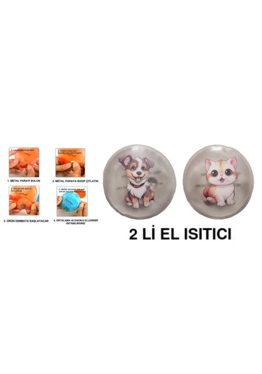Sevimli Kedi Ve Köpek Cep Sobası,el Isıtıcı,2 Adet Sıcak Su Torba