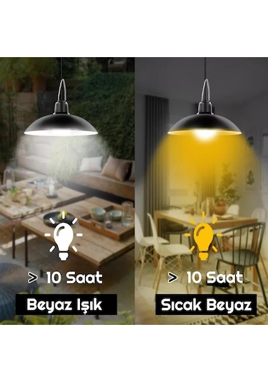 Güneş Enerjili Şarjlı Lamba Solar Led Aydınlatma Sarı Işık 1 Adet