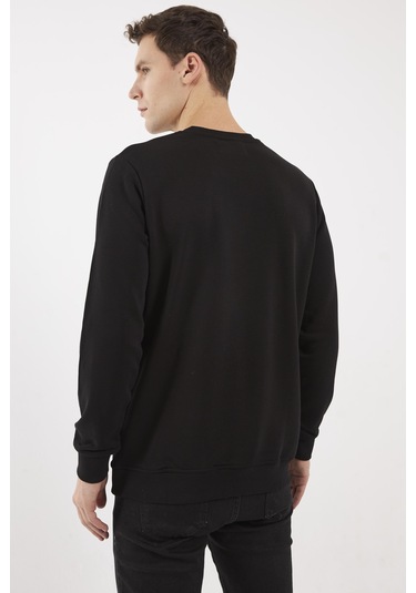 Crow Siyah O-yaka Sweatshırt Siyah