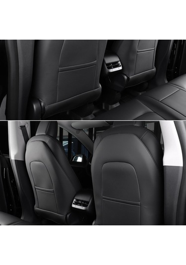 Tesla Model Y / Model 3 Ön Koltuk Arkasına Takılan Koruyucu Kaplama Sağ Ve Sol, 2 Adet Set Olarak,siyah Renk