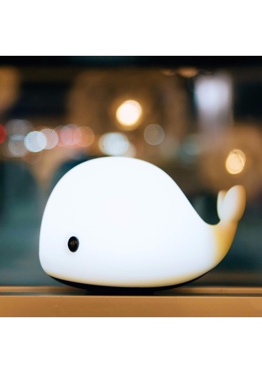 1.5w Usb Şarj Edilebilir Silikon Işık Karikatür Renkli Balina Pat Işığı Yunus Renk Değiştiren Renkli Ortam Gece Işığı 7 Aydınlatma Efekti Beyaz