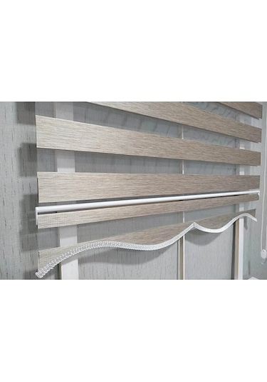 Bambu Kahverengi R-07 Zebra Perde Etek Dilimli  Alüminyum Kasa Kahverengi 10 x 100