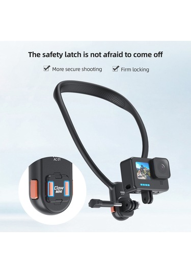 Vrig Spor Kamera Manyetik Hızlı Bırakma Boyun Tutucu Siyah